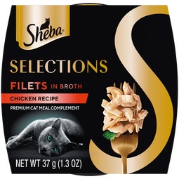 Sheba® Selections Filets in Broth Cat Meal Complement Chicken Recipe
