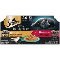 SHEBA® GRAVY INDULGENCE™ Beef and Chicken Variety Pack image