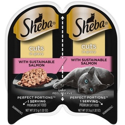 SHEBA® PERFECT PORTIONS™ Cuts in Gravy Entree with Sustainable Salmon