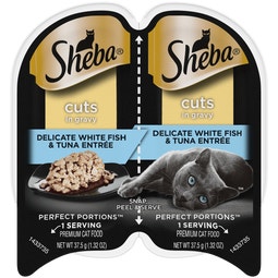 SHEBA® PERFECT PORTIONS™ Cuts in Gravy Delicate Whitefish and Tuna Entrée image