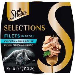 Sheba® Selections Filets in Broth Cat Meal Complement Chicken & Tuna Recipe