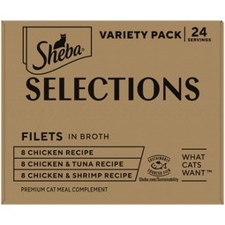 Sheba® Selections Filets in Broth Cat Meal Complement Variety Pack