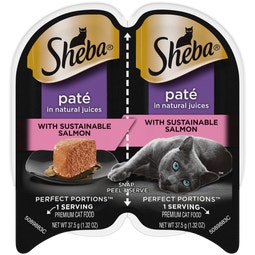 SHEBA® PERFECT PORTIONS™ Premium Paté Sustainable Salmon Entrée