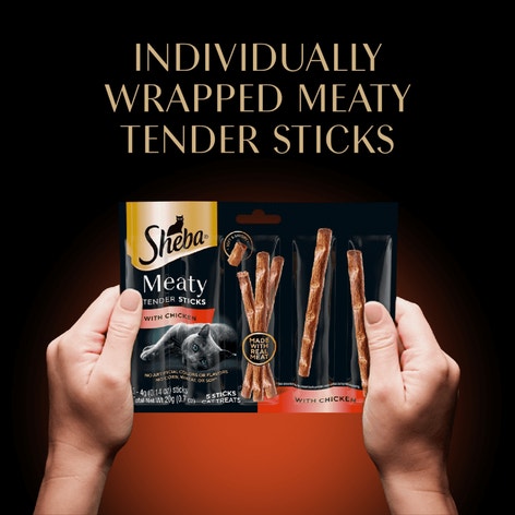 SHEBA® CAT TREATS Meaty Tender Sticks Chicken Flavor image 1