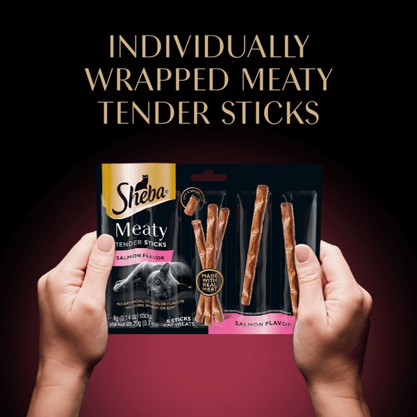 SHEBA® CAT TREATS Meaty Tender Sticks Salmon Flavor image 3