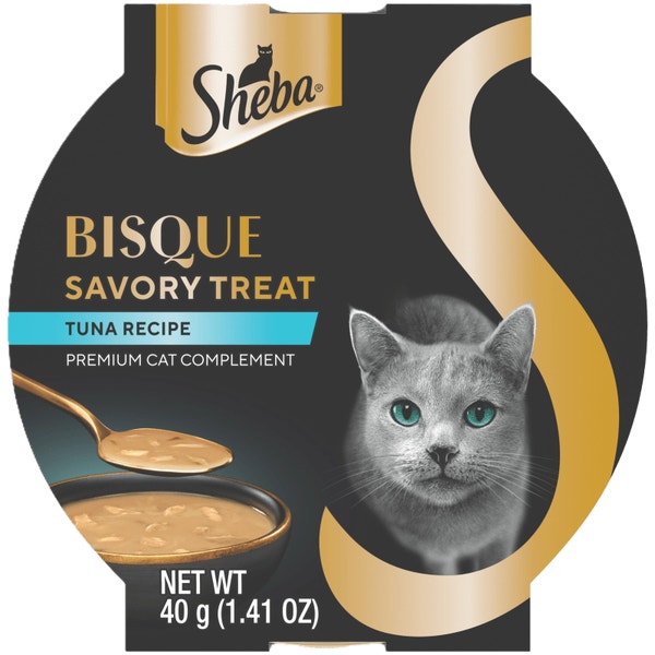Sheba Bisque Lickable Cat Treats & Cat Food Toppers Tuna Recipe, (14) 1.4 oz. Bowls image 1