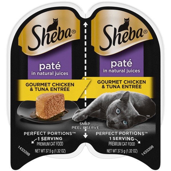 SHEBA® PERFECT PORTIONS™ Premium Paté Gourmet Chicken & Tuna Entrée image 1