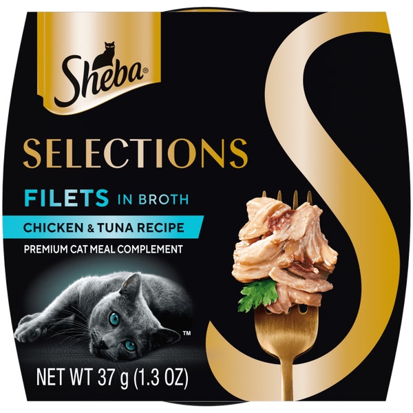 Sheba® Selections Filets in Broth Cat Meal Complement Chicken & Tuna Recipe image 1