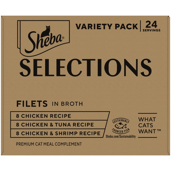 Sheba® Selections Filets in Broth Cat Meal Complement Variety Pack image 1