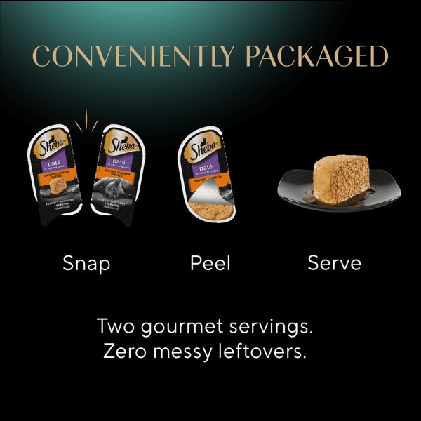 SHEBA® PERFECT PORTIONS™ Premium Paté Savory Chicken Entrée and Sustainable Salmon Entrée image 4