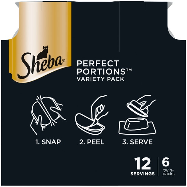 SHEBA® PERFECT PORTIONS™ Premium Paté Savory Chicken Entrée and Sustainable Salmon Entrée image 2