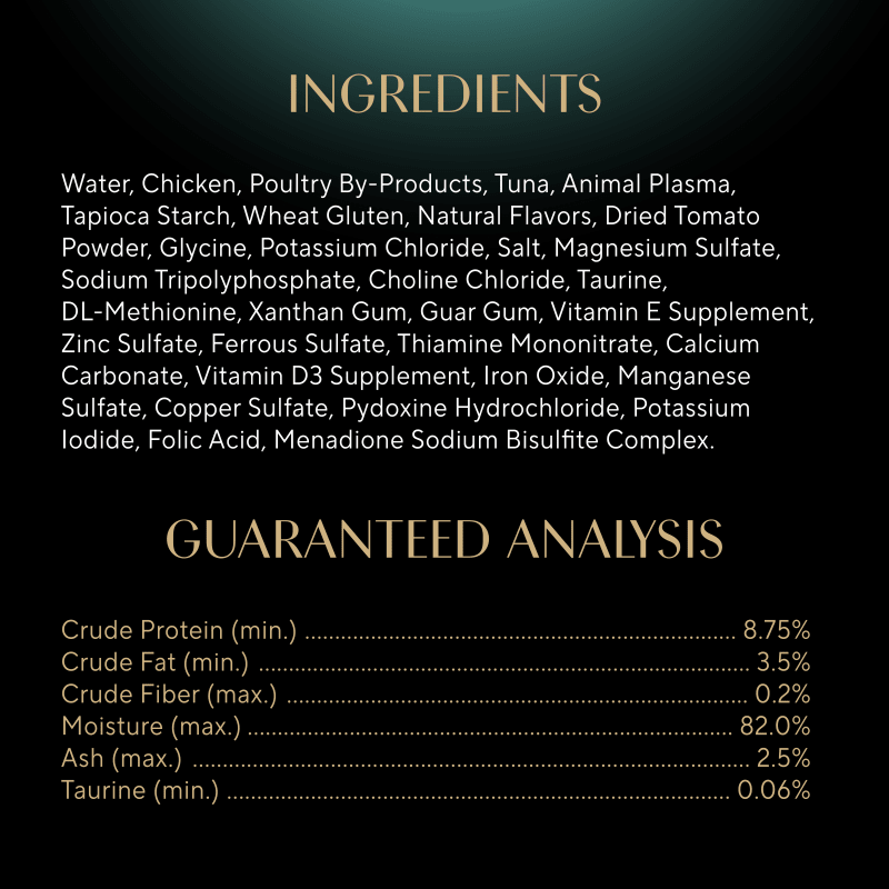 Sheba Perfect Portions Grilled in Savory Sauce Adult Wet Cat Food with Tender Tuna in Gravy, 2.64 oz. Twin-Pack Trays, 24 Count, 48 Servings ingredients image