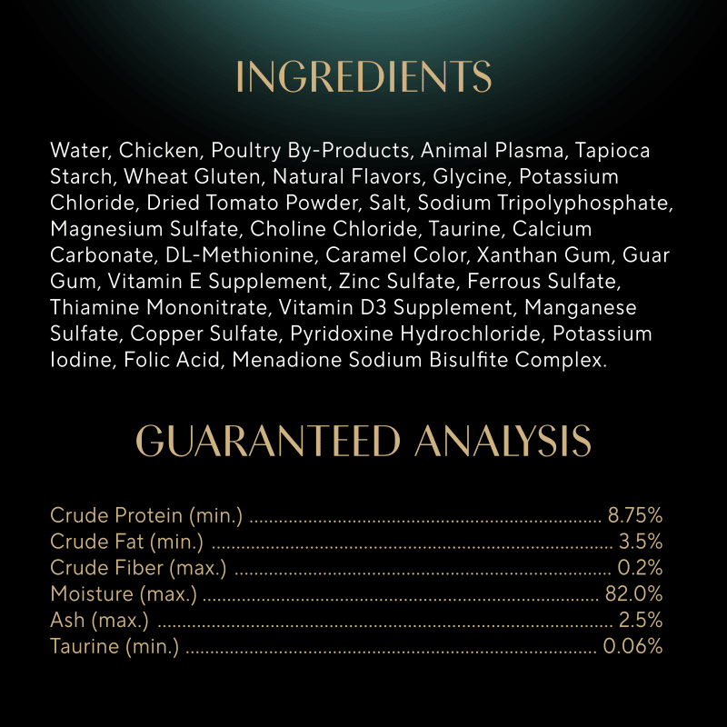 Sheba Perfect Portions Grilled in Savory Sauce Adult Wet Cat Food, Marinated Chicken Entree in Gravy, 2.64 oz. Twin-Pack Trays, 24 Count, 48 Servings ingredients image