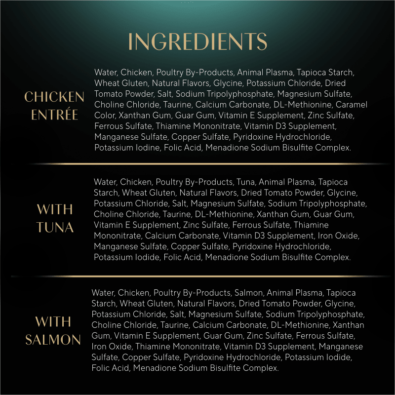 Sheba Grilled in Savory Sauce Adult Wet Cat Food Variety Pack, (24) 2.64 oz. Twin-Pack Trays ingredients image