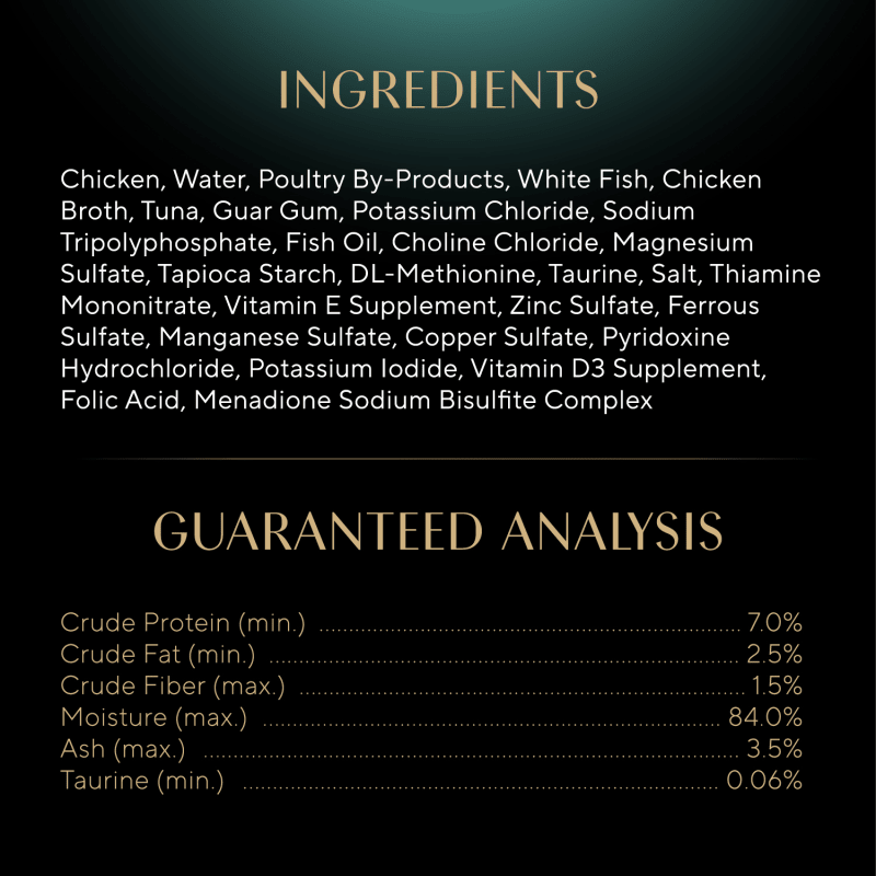 SHEBA® PERFECT PORTIONS™ Premium Paté Tender Whitefish & Tuna Entrée ingredients image