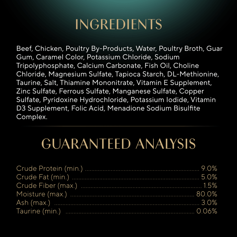 SHEBA® PERFECT PORTIONS™ Premium Paté Tender Beef Entrée ingredients image