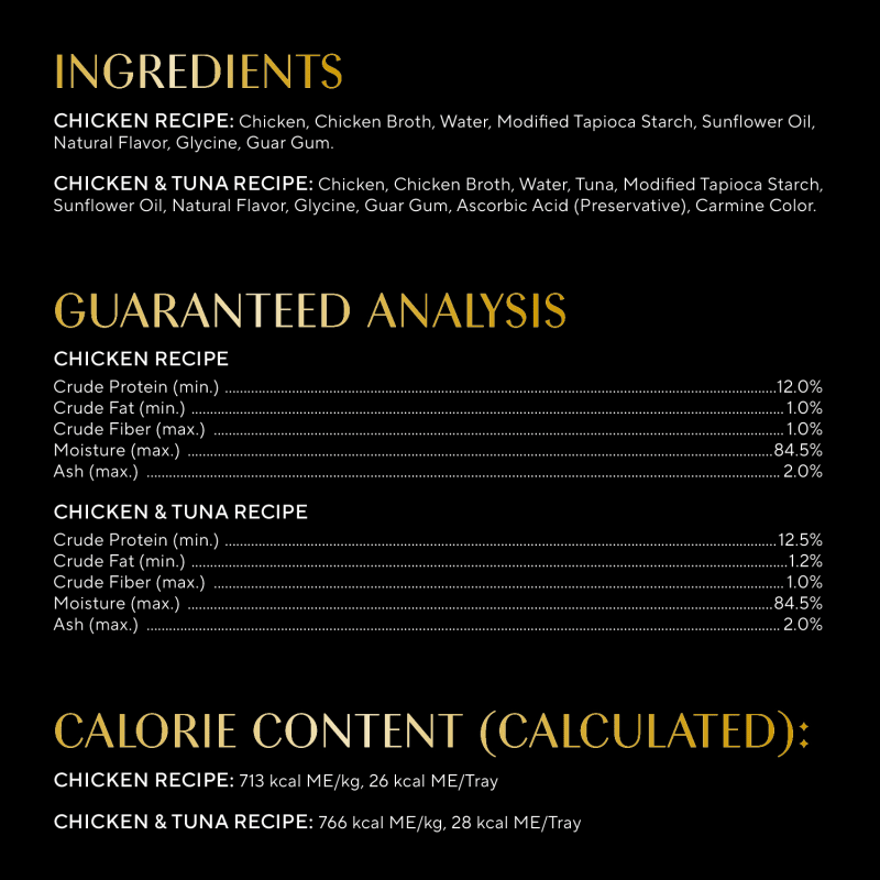 Sheba® Selections Filets in Broth Cat Meal Complement Chicken or Tuna Recipe ingredients image